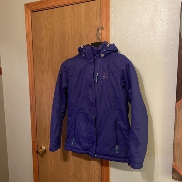 Gerry Medium Solid Purple Full-Zip Long Sleeve Hooded Jacket - EUC - Picture 1 of 4